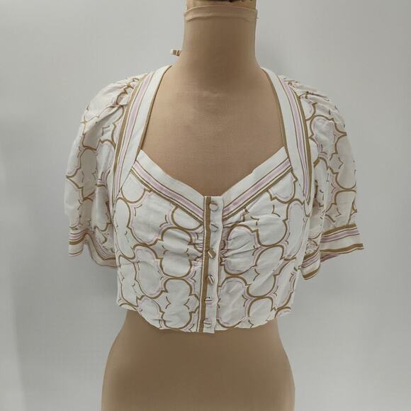 Suncoo Paris White Cropped blouse new with tags lutece blouse - Picture 2 of 15